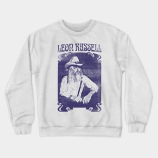 Leon Russell /// Retro Vintage Faded Look Fan Art Design Crewneck Sweatshirt